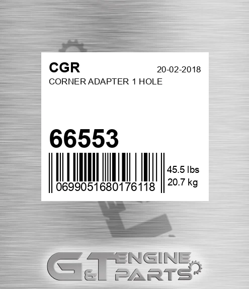 66553 Corner Adapter 1 Hole