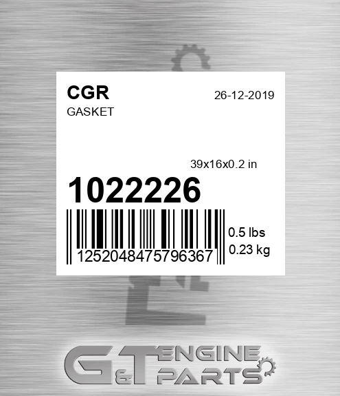 1022226 Gasket for CGR