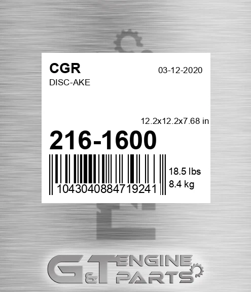 216-1600 Disc-ake