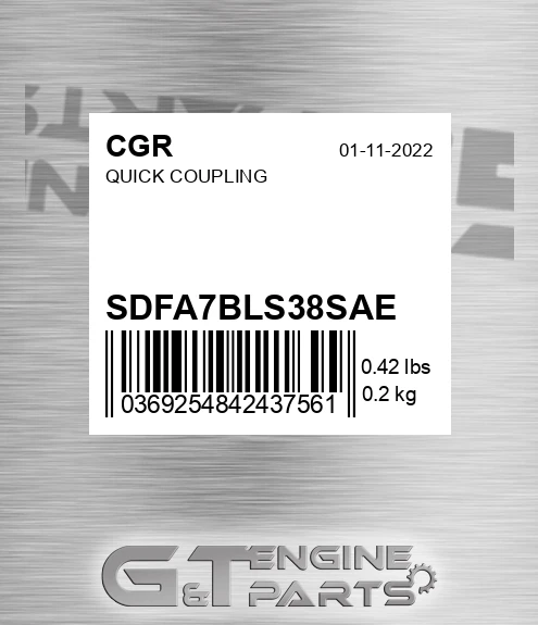 SDFA7BLS38SAE Quick Coupling