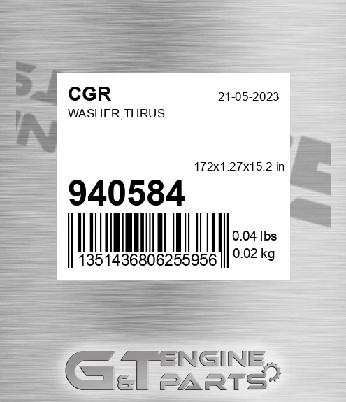 940584 Washer,thrus