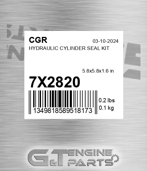 7X2820 Hydraulic Cylinder Seal Kit for CGR
