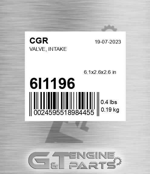 6I1196 Valve, Intake