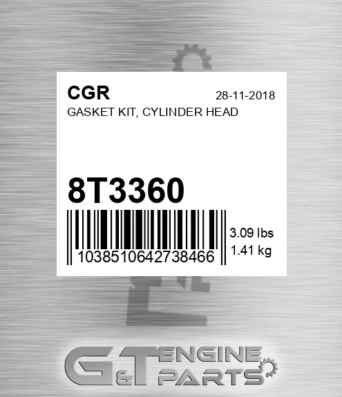 8T3360 Gasket Kit, Cylinder Head