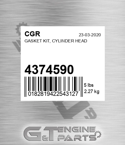 4374590 CGR Gasket Kit, Cylinder Head