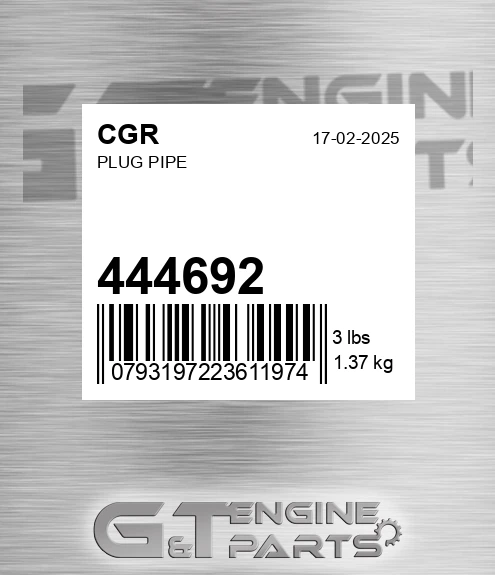 444692 CGR Plug Pipe