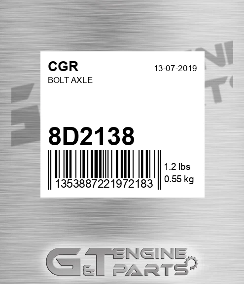 8D2138 Bolt Axle