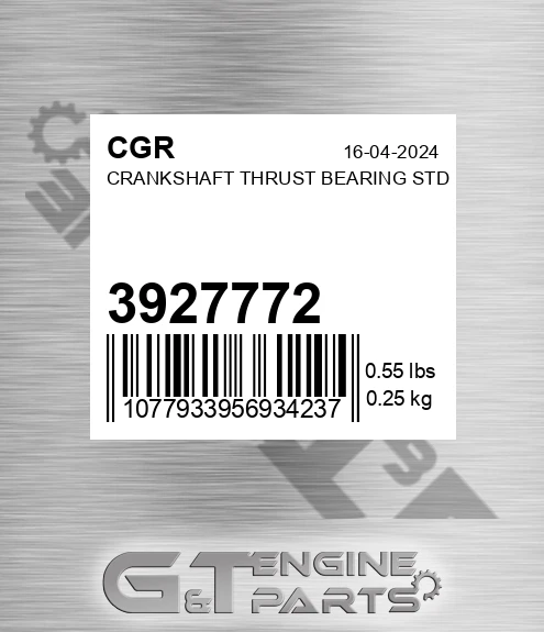 3927772 Crankshaft Thrust Bearing Std