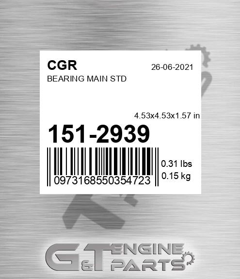 151-2939 Bearing Main Std