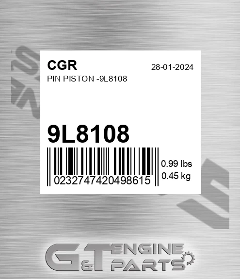 9L8108 CGR Pin Piston -