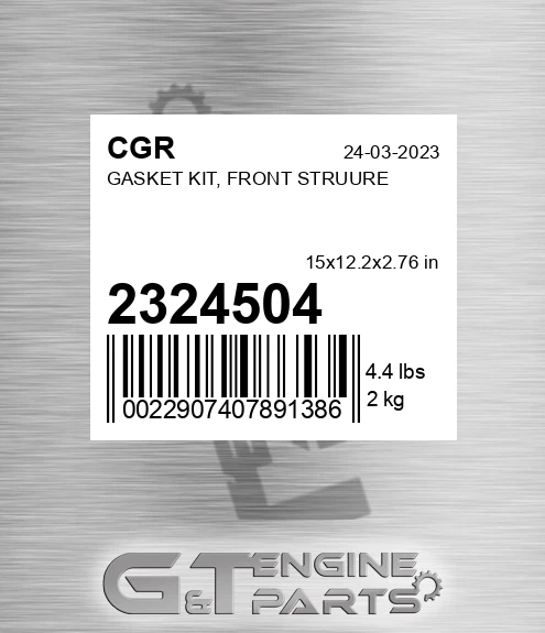 2324504 Gasket Kit, Front Struure for CGR