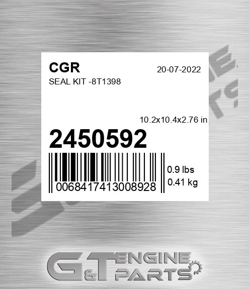 2450592 CGR Seal Kit -8t1398