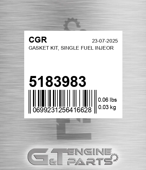 5183983 Gasket Kit, Single Fuel Injeor for CGR