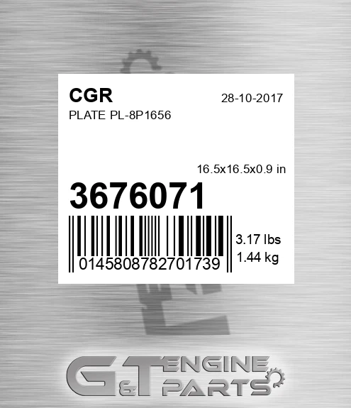 3676071 CGR Plate Pl-8p1656