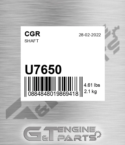 U7650 CGR Shaft