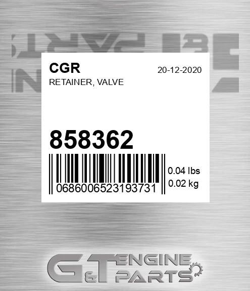 858362 Retainer, Valve