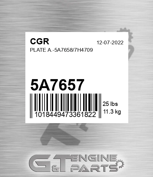 5A7657 CGR Plate A.-5a7658/7h4709