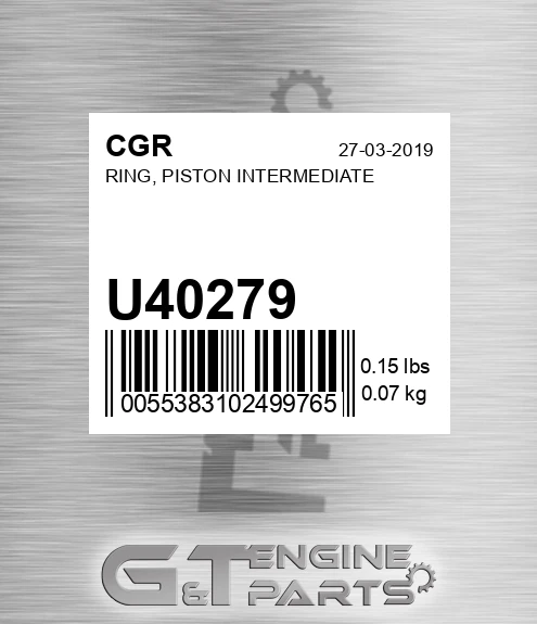 U40279 CGR Ring, Piston Intermediate