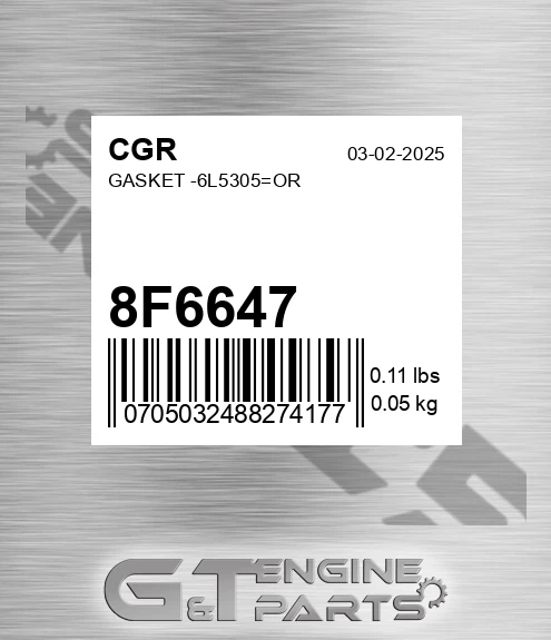 8F6647 CGR Gasket -6l5305=or