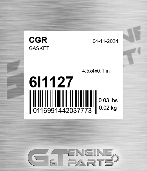 6I1127 Gasket for CGR
