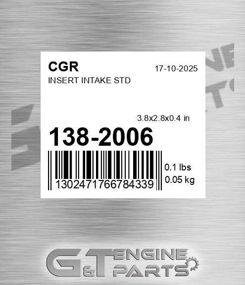 138-2006 CGR Insert Intake Std
