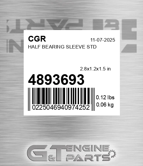 4893693 Half Bearing Sleeve Std