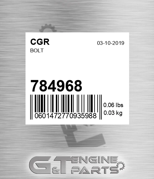 784968 CGR Bolt
