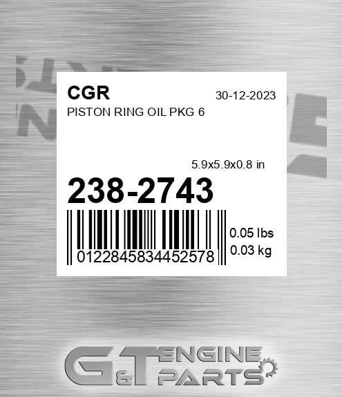 238-2743 Piston Ring Oil Pkg 6