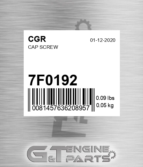 7F0192 CGR Cap Screw
