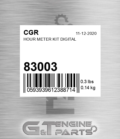 83003 CGR Hour Meter Kit Digital