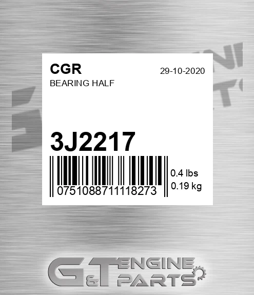 3J2217 Bearing Half