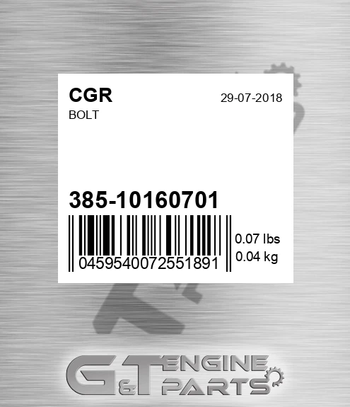 385-10160701 Bolt
