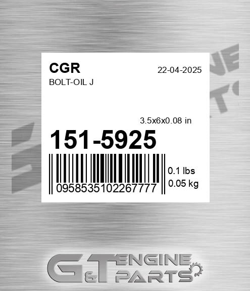 151-5925 Bolt-oil J