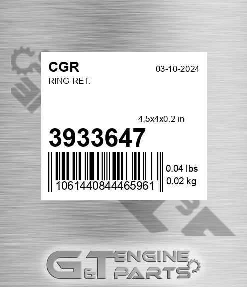 3933647 CGR Ring Ret.