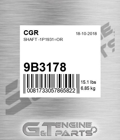 9B3178 Shaft -1p1931=or
