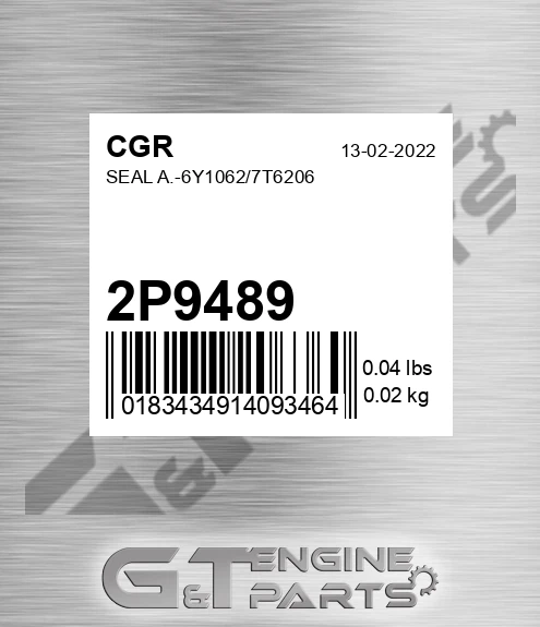 2P9489 Seal A.-6y1062/7t6206