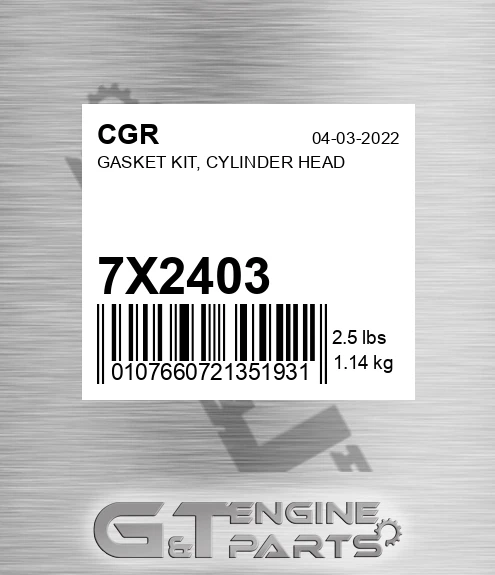 7X2403 CGR Gasket Kit, Cylinder Head