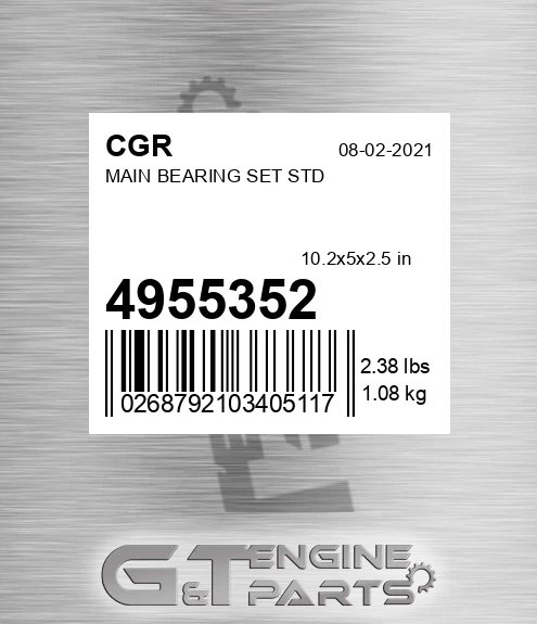 4955352 Main Bearing Set Std