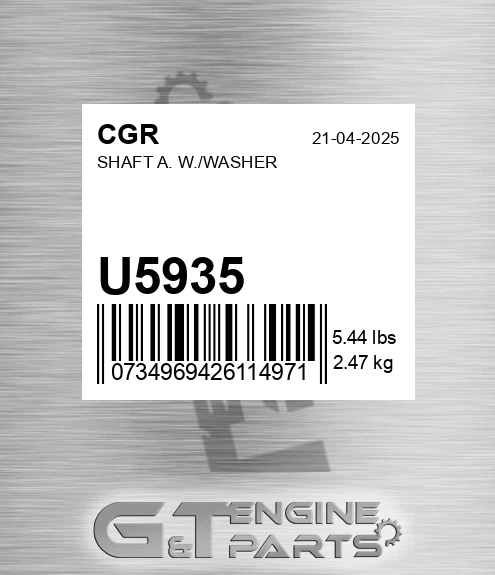 U5935 Shaft A. W./washer
