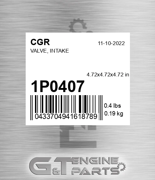1P0407 CGR Valve, Intake