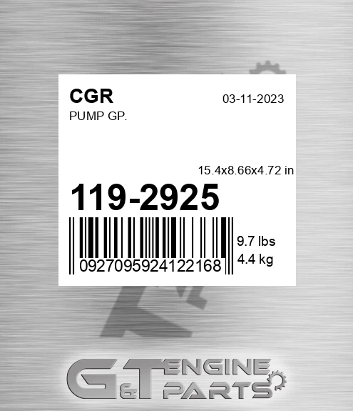 119-2925 Pump Gp. for CGR