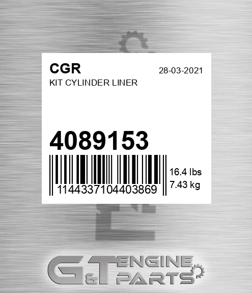 4089153 CGR Kit Cylinder Liner