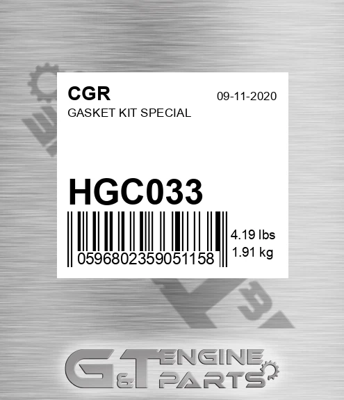 HGC033 Gasket Kit Special