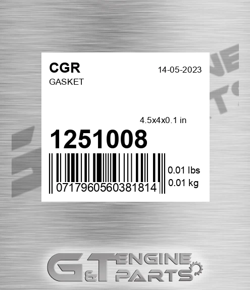 1251008 Gasket for CGR