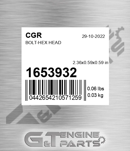 1653932 Bolt-hex Head
