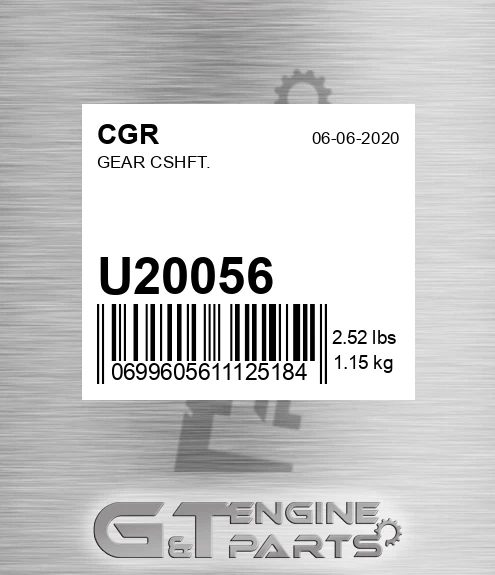 U20056 CGR Gear Cshft.