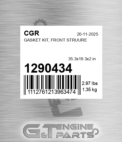 1290434 Gasket Kit, Front Struure