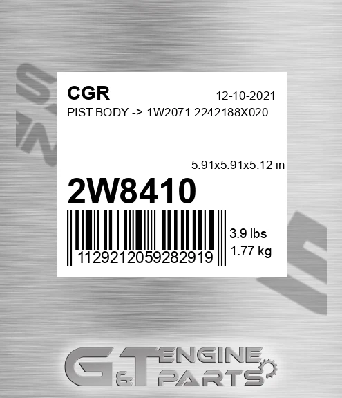 2W8410 CGR Pist.body -> 1w2071 2242188x020