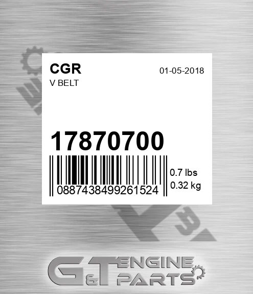 17870700 CGR V Belt