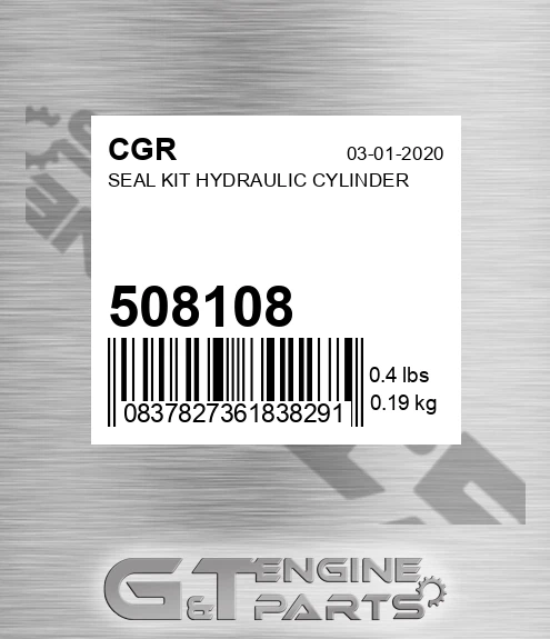 508108 CGR Seal Kit Hydraulic Cylinder